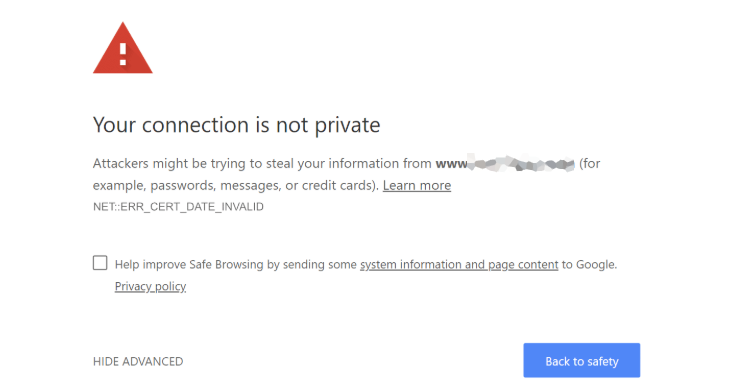 Connection Not Private